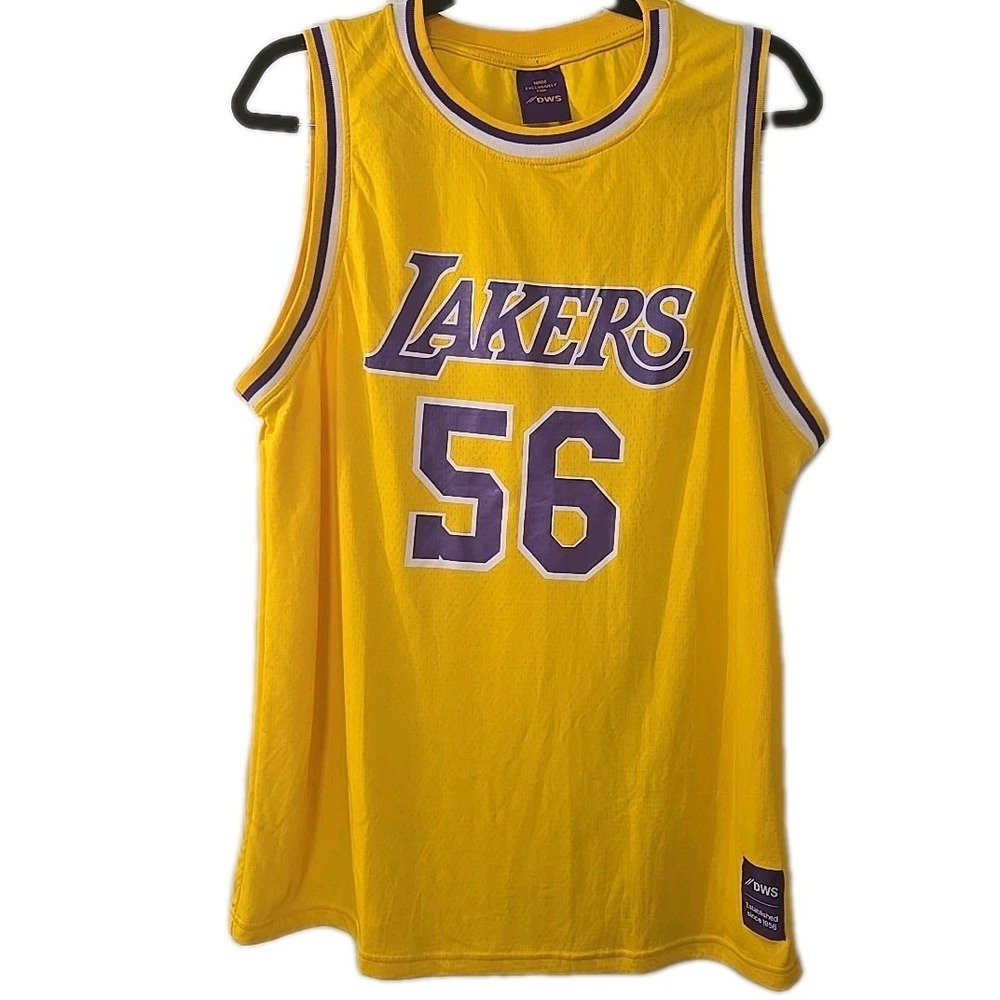 Exclusively‎ For DWS Los Angeles Lakers #56 Yellow Purple Jersey Men Sz XL Rare